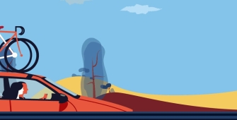 Dessin d'une voiture sur la route