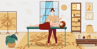 Une femme qui fait de l'acuponcture 