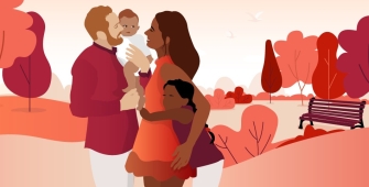 Une famille dans un parc