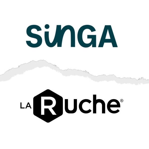 Logos des associations SINGA et la Ruche