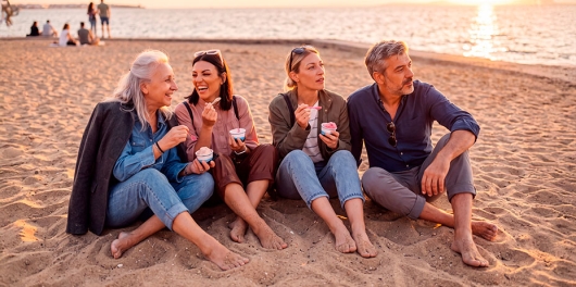 futurs retraités sur la plage