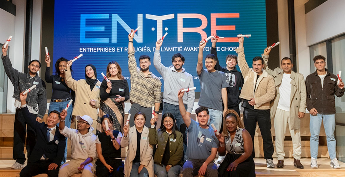 Lauréats du programme ENTRE d'intégration de réfugiés en France